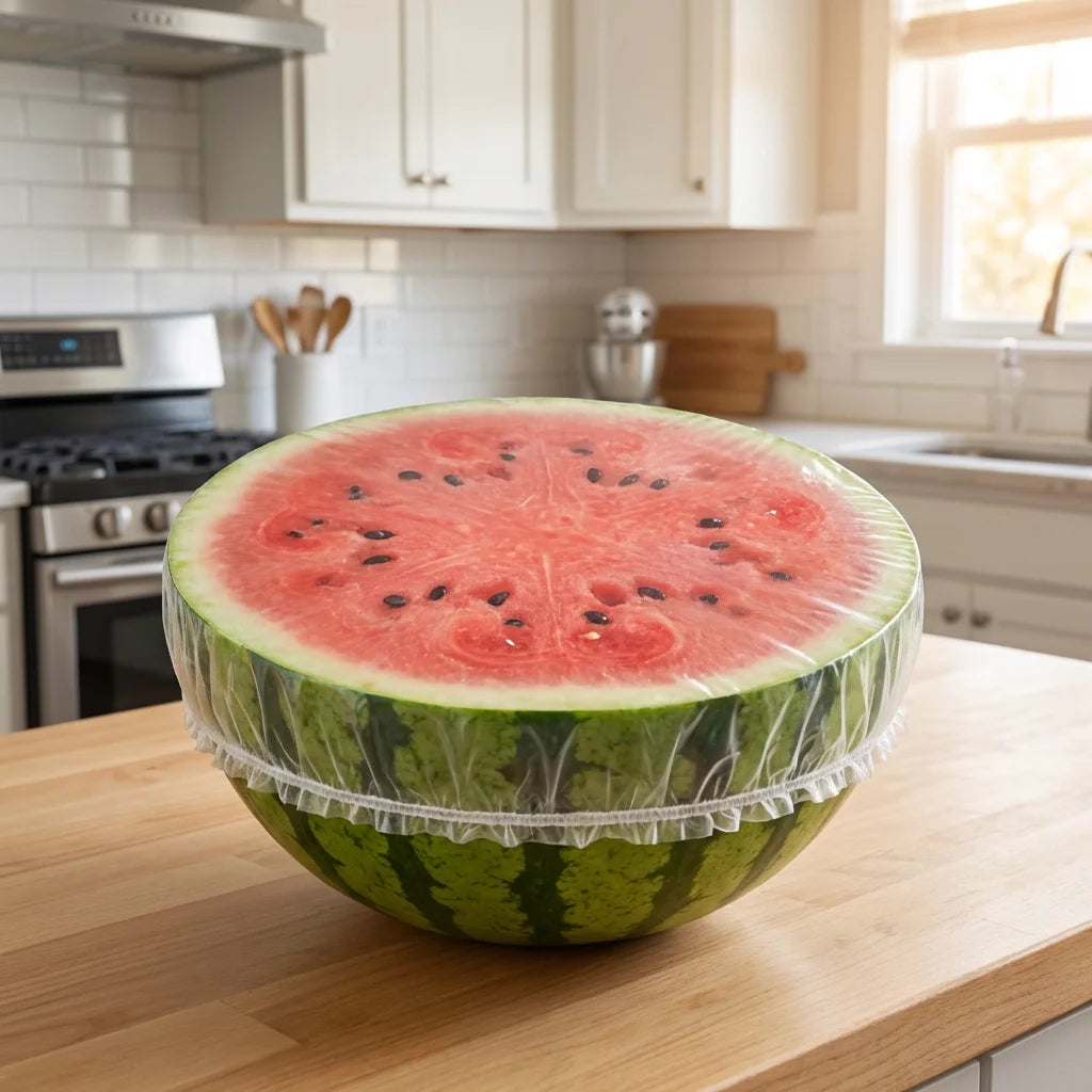 Disposable Food Storage Covers - Elastic Plastic Bowl Lids, BPA-Free Stretchable Food Wraps for Leftovers, Fruits & Meal Prep