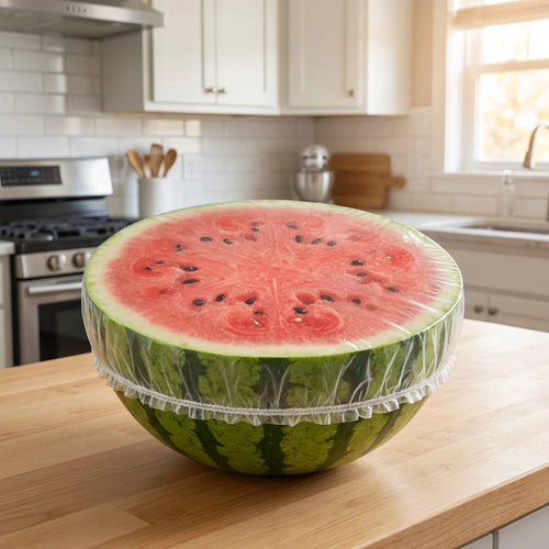 Disposable Food Storage Covers - Elastic Plastic Bowl Lids, BPA-Free Stretchable Food Wraps for Leftovers, Fruits & Meal Prep