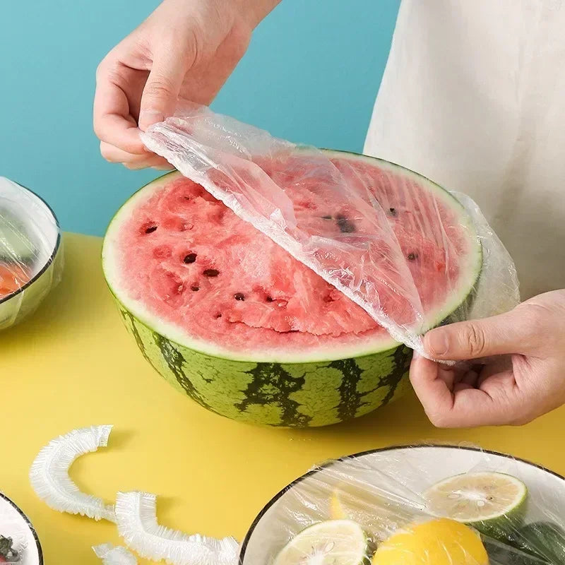100/300/400pcs Colorful Saran Wrap Fresh-keeping Cover Fruit Vegetable Storage Bag Food Cover Kitchen Storage Organization