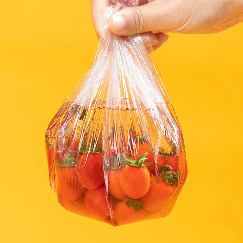 Plastic Food Cover Bags Food Grade Fresh-keeping Transparent Packaging Bag Reusable Wrap Kitchen Disposable Colorful Cling 2030