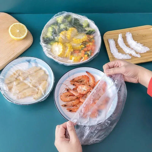 100/300/400pcs Colorful Saran Wrap Fresh-keeping Cover Fruit Vegetable Storage Bag Food Cover Kitchen Storage Organization